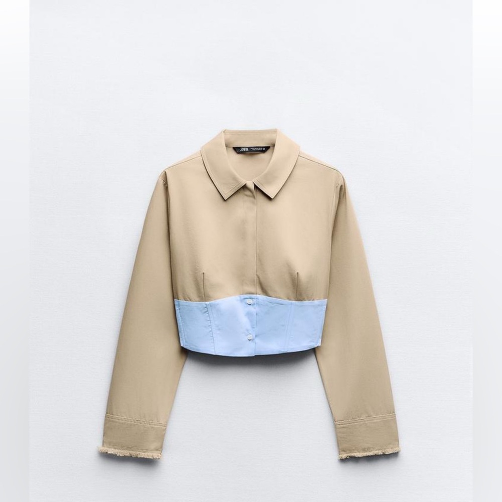 Zara mixed tailored cropped top